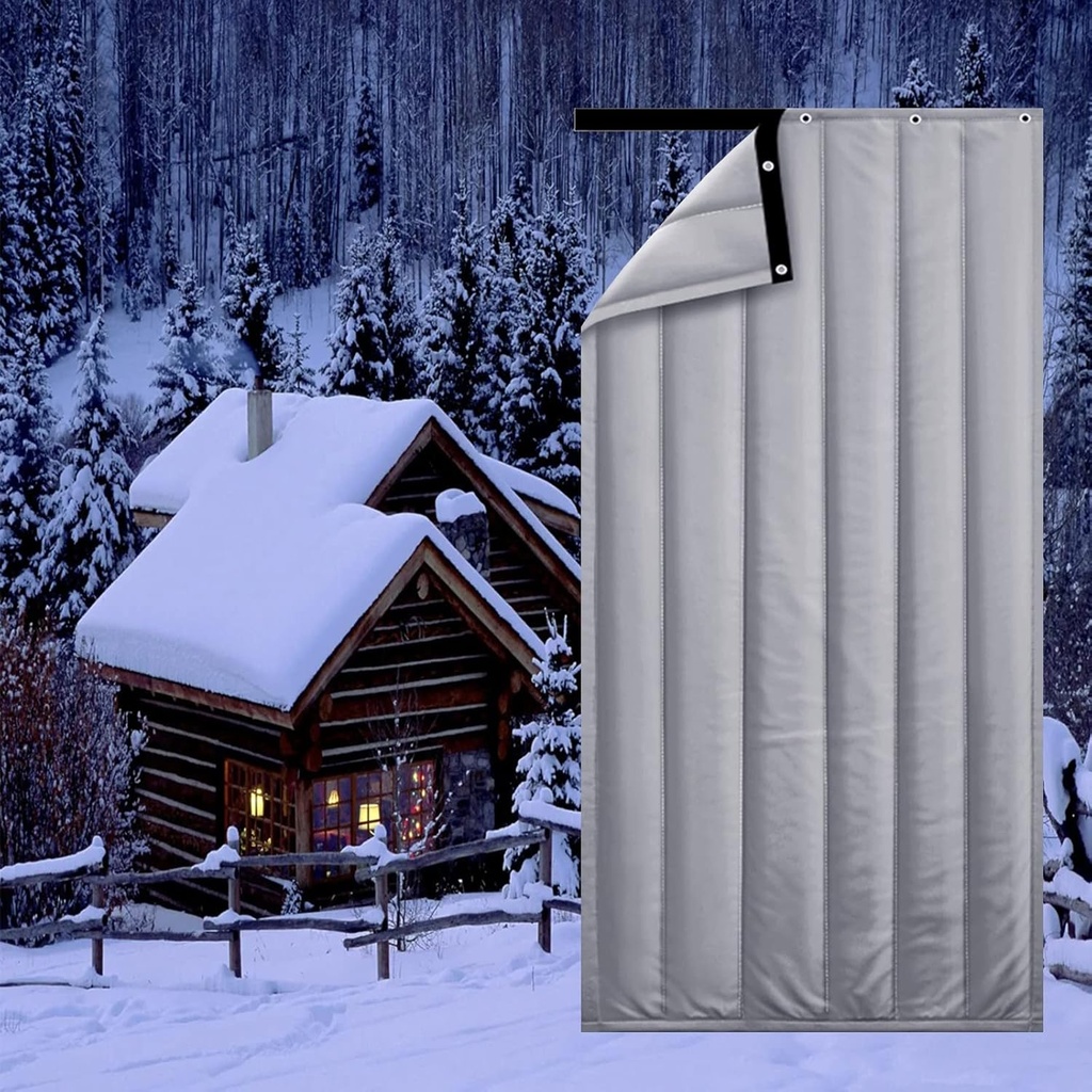 Winter Thermal Insulated Door Curtain, Doorway Screen Cover Privacy Blackout,Heavy Duty Soundproof Cold Protection Temporary Door Divider for Patio, Kitchen, Bedroom, Air Conditioner Room
