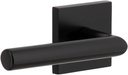 Viaggio QADMOD_PSG_238_LH Quadrato Left Handed Solid Brass Passage Door Lever Set with Moderno Lever and Quadrato Linen Backplate - 2-3/8" Backset - Satin Black