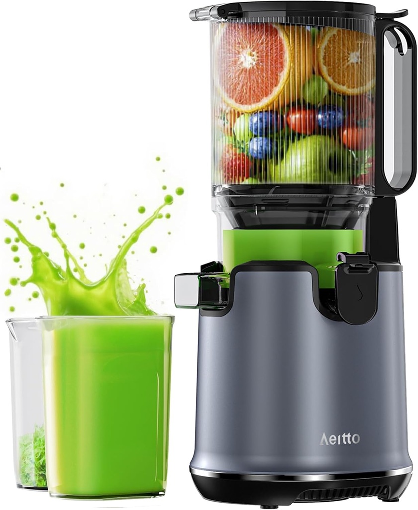 Juicer Machines,Aeitto Cold Press Juicer with Wide Mouth for Whole Fruits & Vegetables
