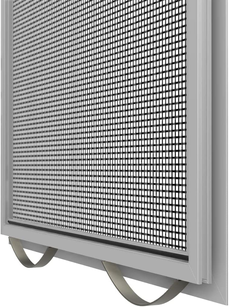 Custom Window Screen Replacement - Fully Assembled, Pre-Framed, Awning Screen (Awning-CA3). Utilizes Two Leaf Springs to Secure The Screen in Your Window and a Wider Frame for Better Coverage