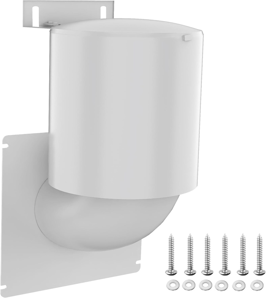 Dryer Vent Cover 4 inch UV Resistant with Screws and Washers Necessary for Installation, Outdoor Dryer Vent Seal Natural Energy Saving, Clothes Dryer Replacement Vents(White)