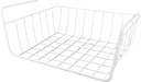 Haofy Under Shelf Storage Basket Multipurpose Hanging Basket, Iron, Maximize Space, Hanging Basket Design for Kitchen Supplies (Large Size White)