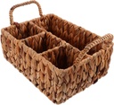 Elegant Woven Straw Basket Storage and Organization for Snacks and Cutlery