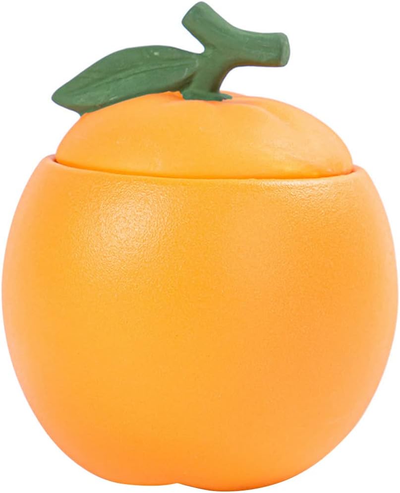 Hemoton Ceramic Canister with Lid Fruit Orange Shaped Tea Canister Sugar Bowl Salt Coffee Sugar Sealed Jar Small Cookie Jar Kitchen Food Storage Container
