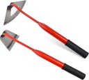 Garden Tools Hollow Hoe,Gardening Weeding Tool Full Stainless Steel Hollow Hoe,Durable Gardening Hoe Hand Tool Weed Puller Accessories Backyard Weeding, Soil Loosening, Farm Planting(2PCS), Red