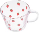Strawberry Glass Water Cup Scale Elegant Cold Water Juice Mug for Breakfast