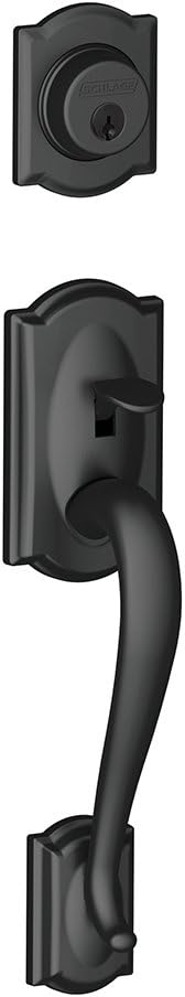 Schlage F58 CAM 622 Camelot Exterior Handleset with Deadbolt, Matte Black (Exterior Half Only)