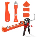 ValueMax Caulk Gun and Caulk Scraper Kit, 10 OZ Silicone Caulking Gun and Remover Tool, 3 in 1 Sealant Finishing Grout Scraper for Bathroom Kitchen Sink Joint, All in One Caulking Tools