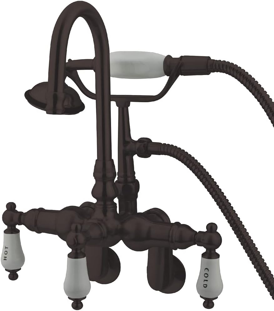 Kingston Brass CC303T5 Vintage Adjustable Center Wall Mount Tub Faucet, Oil Rubbed Bronze