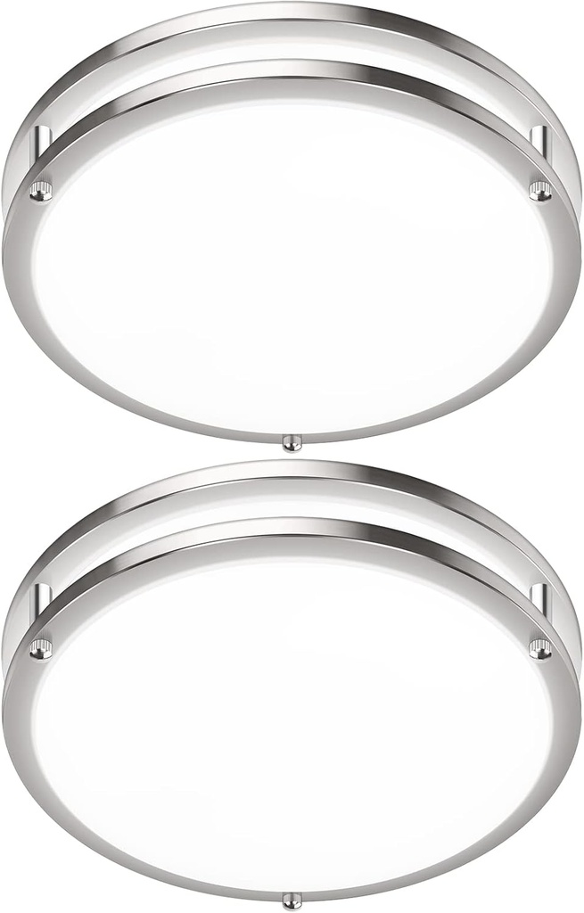 2-Pack 36W LED Ceiling Light Fixture (450W Equiv), 12IN Modern Flush Mount Ceiling Lights, Dimmable Ceiling Lamps Super Bright 3200LM, 3000K/4000K/5000K Adjustable for Bedroom Kitchen Bathroom Hallway