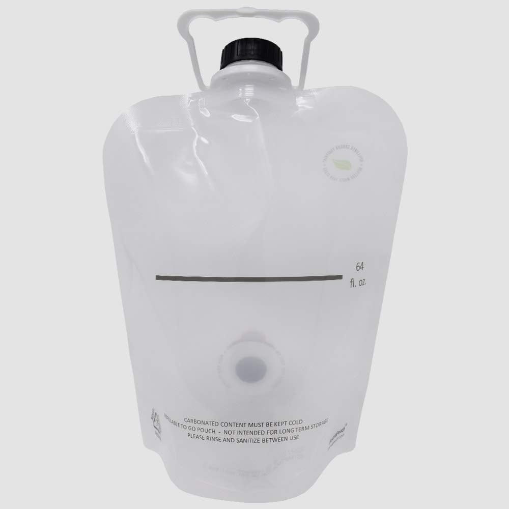 64oz Beer Growler Pouch - 2 pack [Eco-Friendly Growler Alternative] - Easy Filling and REUSABLE!