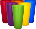 Yalin 32 ounce Plastic Tumblers/Large Drinking Glasses/Party Cups/Iced Tea Glasses,Unbreakable, Dishwasher Safe, BPA Free,set of 12 (Multicolor)