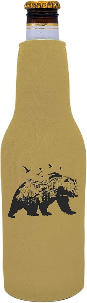 Mountain Bear Beer Bottle Coolie (Khaki, 1)
