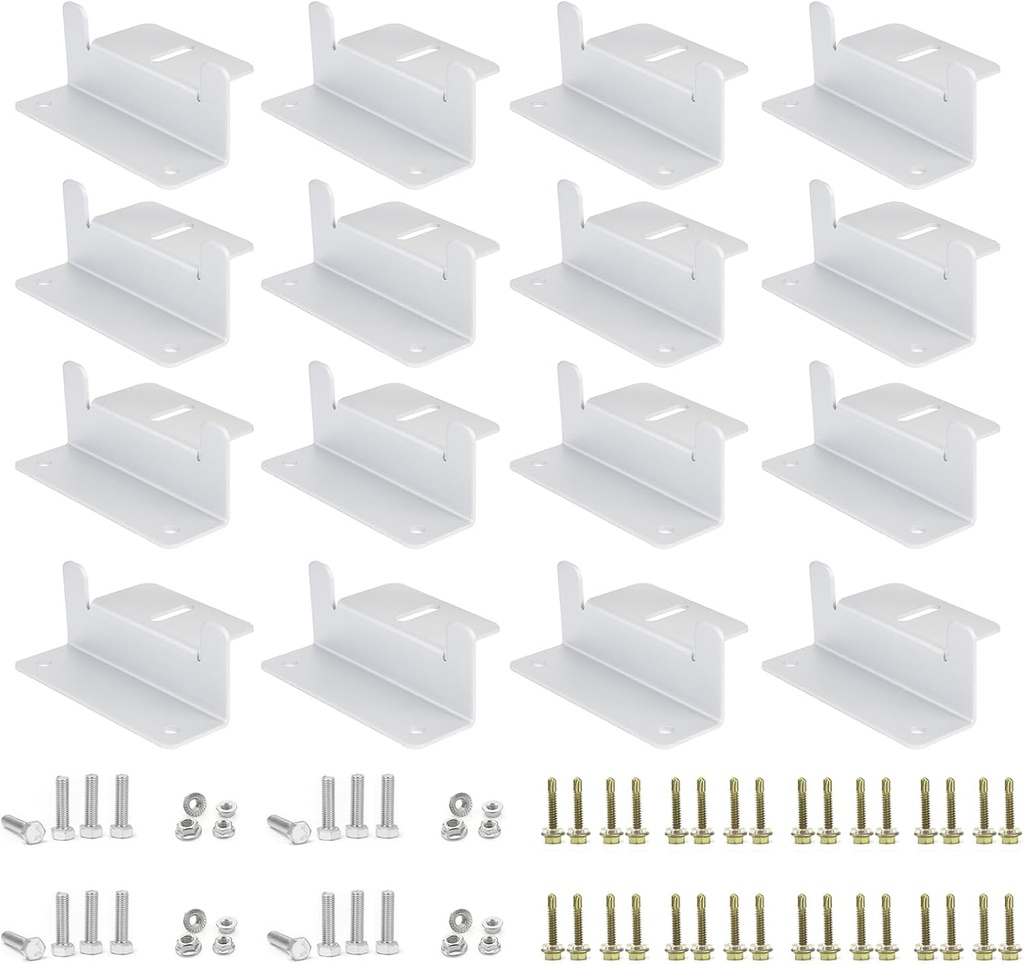 ECO-WORTHY 16 Units Solar Panel Mounting Brackets,Z Bracket Sets Lightweight Aluminum Corrosion-Free for RV, Trailer, Boat, Yachs, Wall and Other Off Gird Roof,4 Set of 4 Units