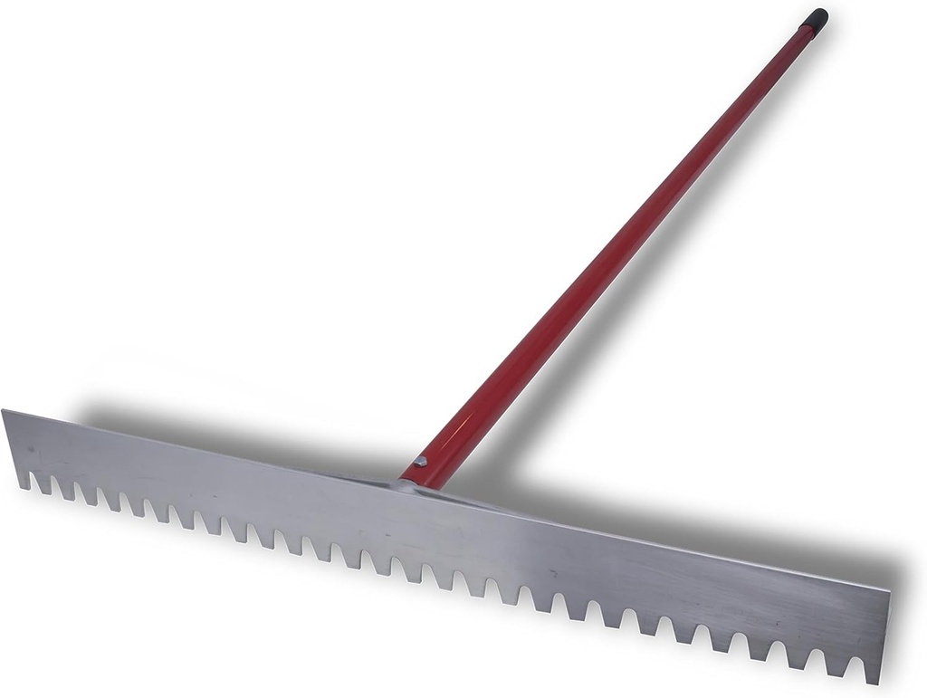 MARSHALLTOWN Asphalt Lute Rake, Blunt 32 Inch Blade, 72 Inch Aluminum Handle, T Connector, Made in The USA, RED700026C