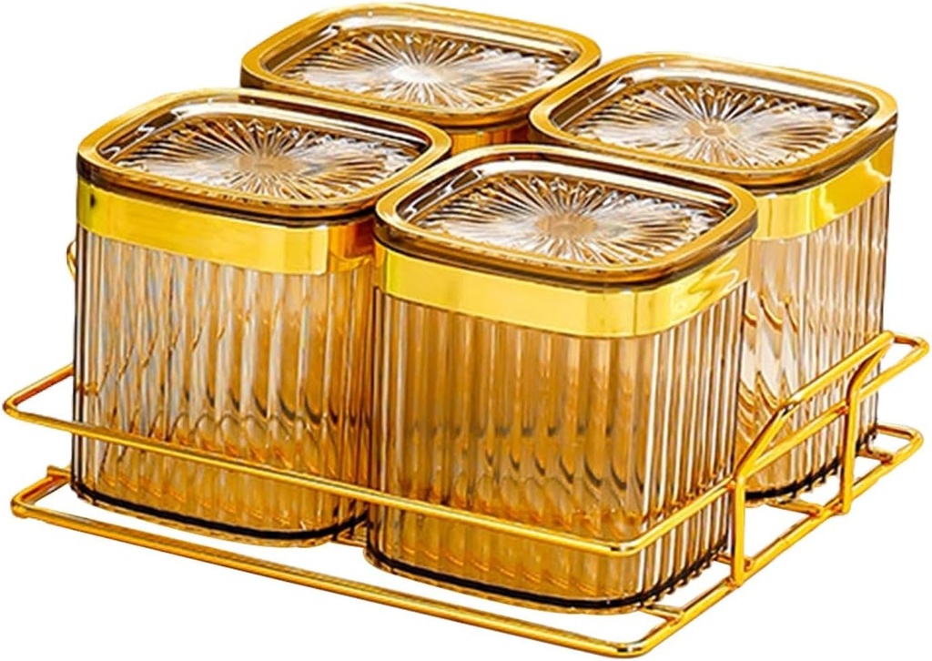 Generic Elegant Fruit Platter And Set for Home Organization, Yellow 4 squares, as described