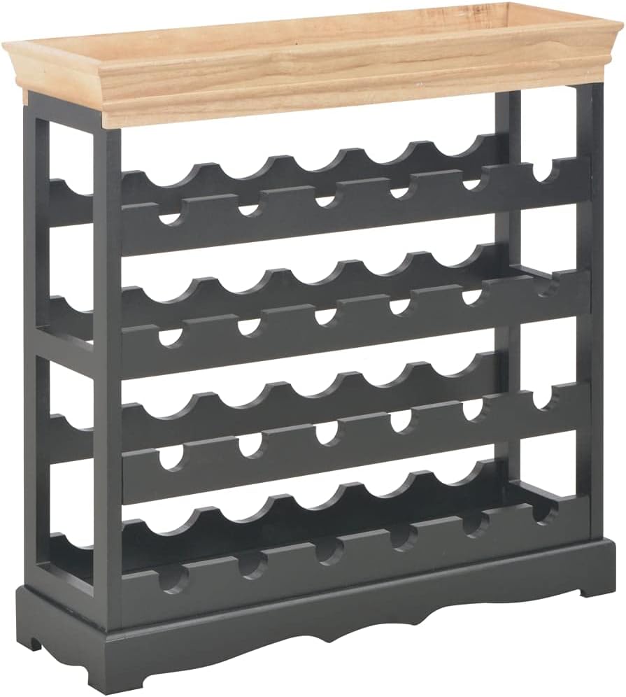 (Fast Shipments) Wine Bottle Rack,Wine Holder,Perfect for Home Decor & Kitchen Storage Rack, Bar, Wine Cellar, Cabinet, Pantry Wine Cabinet Black 27.6"x8.9"x27.8" MDF