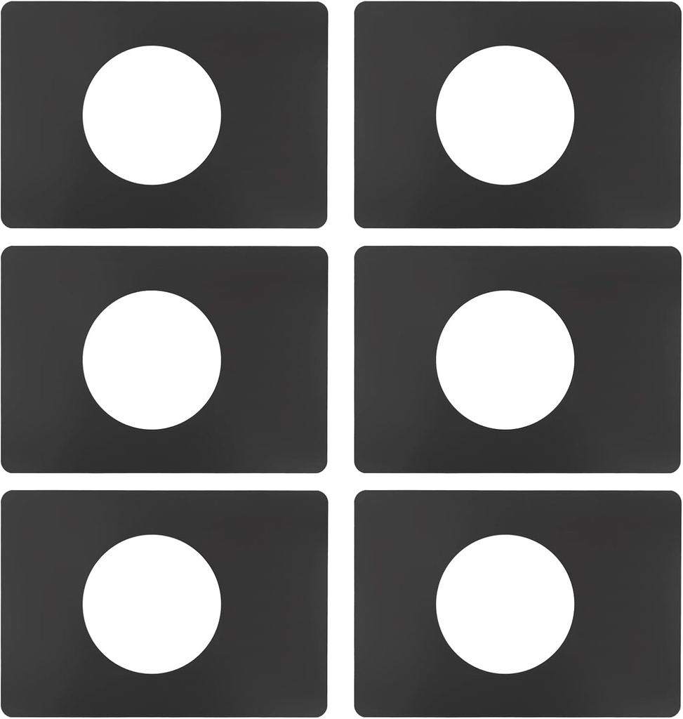 Semetall 6PCS Door Lock Reinforcement Plate,Door Lock Repair Plate, Door Lock Fixing Plate, Door Knob/Lever/Deadbolt Fixing Filler Cover Plate,Black