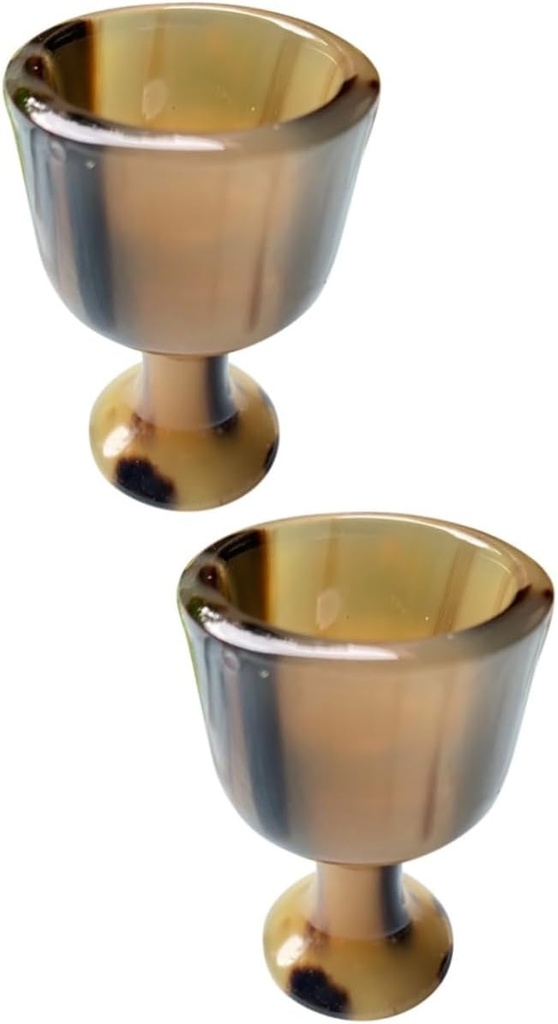 Zerodeko Horn Goblet Decorative Cup for Wine Handmade Ox Horn Beer Drinking Goblet Unique Home Decor for Parties and Special Occasions Artistic Design and Easy to Use