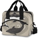 ALAZA Whale Tai Chi Insulated Lunch Bag Box Reusable Cooler Bags with Shoulder Strap for Women Men Adult Kids, 19-Can (12.5L)