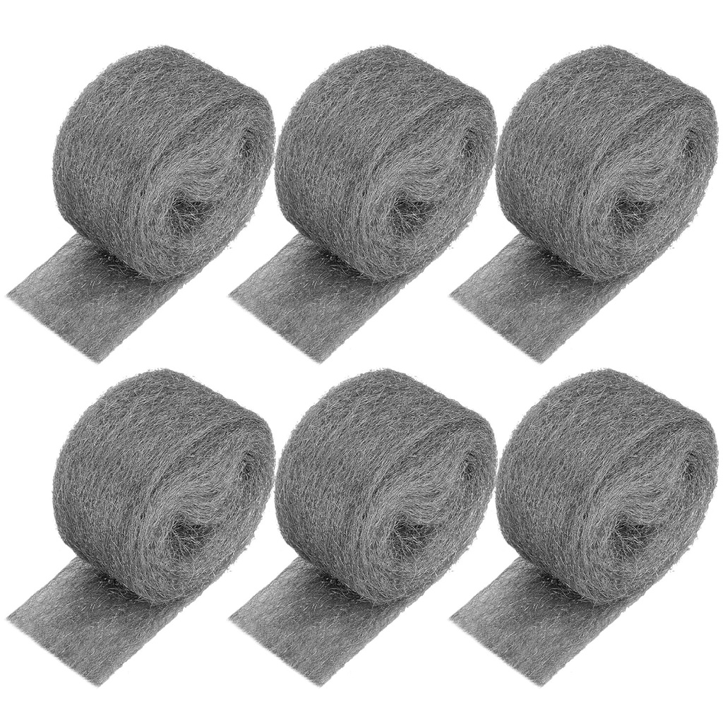 78 Feet Steel Wool Fill Fabric, Steel Wool Blend Hardware Cloth Gap Blocker for Holes Wall Cracks Vents in Garden House Garage (6 Rolls)