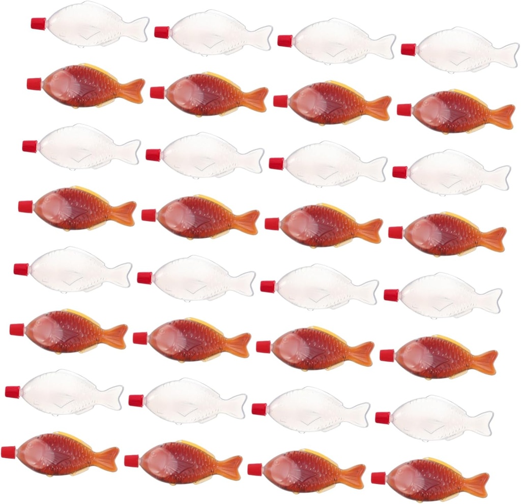 VOSAREA 100 Pcs Mini Soy Sauce Containers - Bento Sauce Bottles for Condiments - Fish Shaped Dispensers for Lunch Boxes Picnics and Takeout Meals