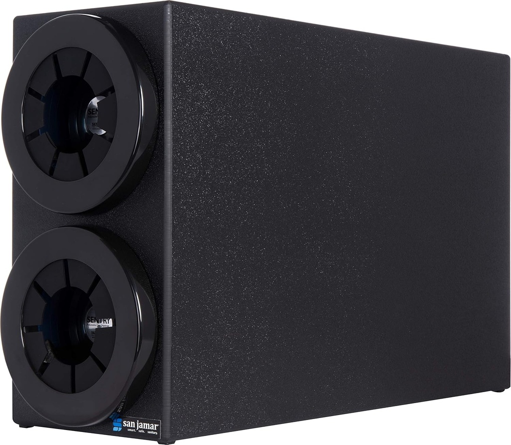 San Jamar Sentry Cup Dispenser Cabinet, 2 Tiers with Black Trim Rings for Restaurants, Dining Halls, and Fast Food, Plastic, 15.125 x 7.75 x 23.75 Inches, Black