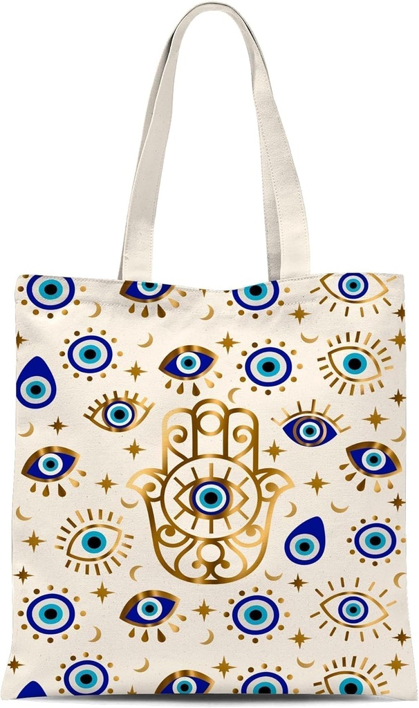 Evil Eye Tote Bag,Reusable Shopping Bags, Funny Novelty Canvas Tote Bag, Aesthetic Grocery Bags, Gifts For Women Mom