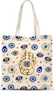 Evil Eye Tote Bag,Reusable Shopping Bags, Funny Novelty Canvas Tote Bag, Aesthetic Grocery Bags, Gifts For Women Mom