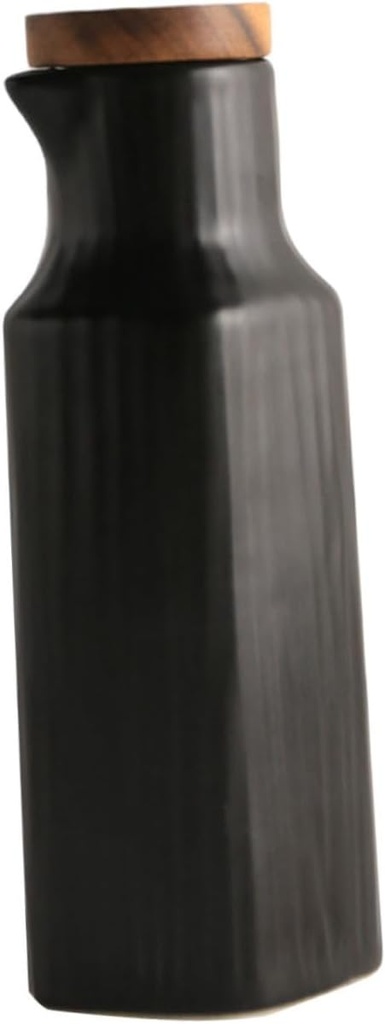 KICHOUSE Stylish Japanese Style Ceramic Soy Sauce Dispenser Oil Vinegar Sauce Bottle Lid Decorative Condiment Jar