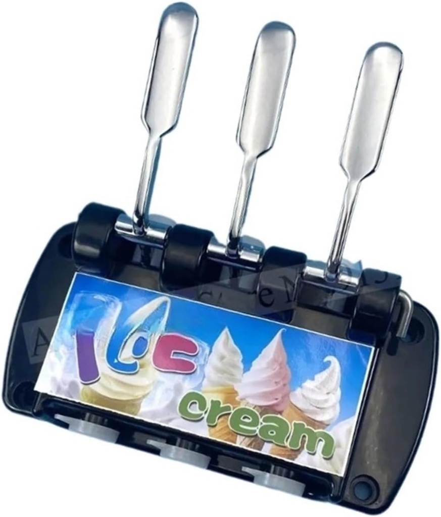 Full Replacements Front Panel Spare Parts, Compatible for MQL Soft Ice Cream Machines Fittings + 3 Handles + 3 Valve Rods Complete Front Panel Accessories