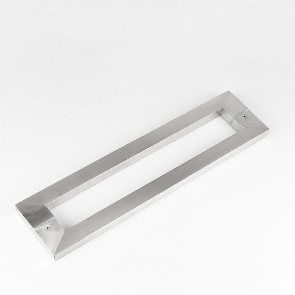 Glass Door Handle Set,Heavy Duty Stainless Steel Double Side Bar Handle,Square Shop Push Door Pull,Retro Back to Back Handle,for Wood Timber Steel Barn Door/Black/Hole TER 1200Mm (Sier Ho