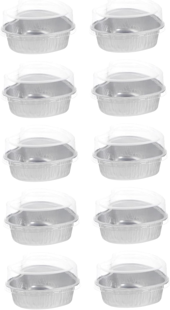 Cabilock 30pcs Heart Cake Pans Aluminum Foil Dessert Pans Ramekins Baking Cups for Baking