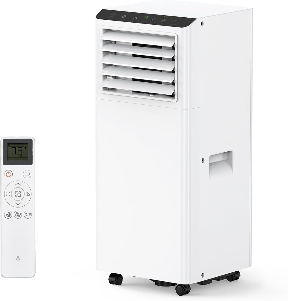 8000 BTU Portable Air Conditioners, Energy Efficient AC Unit with Cooling, dehumidification, Fan, Low Noise, Remote Control, Cooling within 350 sq ft, for Large Room, Office, Temporary Space