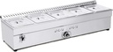 5-Pan LP Gas Food Warmer Propane Food Warmer Propane Steam Table Stainless Steel Bain Marie Buffet for Parties (with Gas Regulator Valve) 1/2 * 6inch Deep