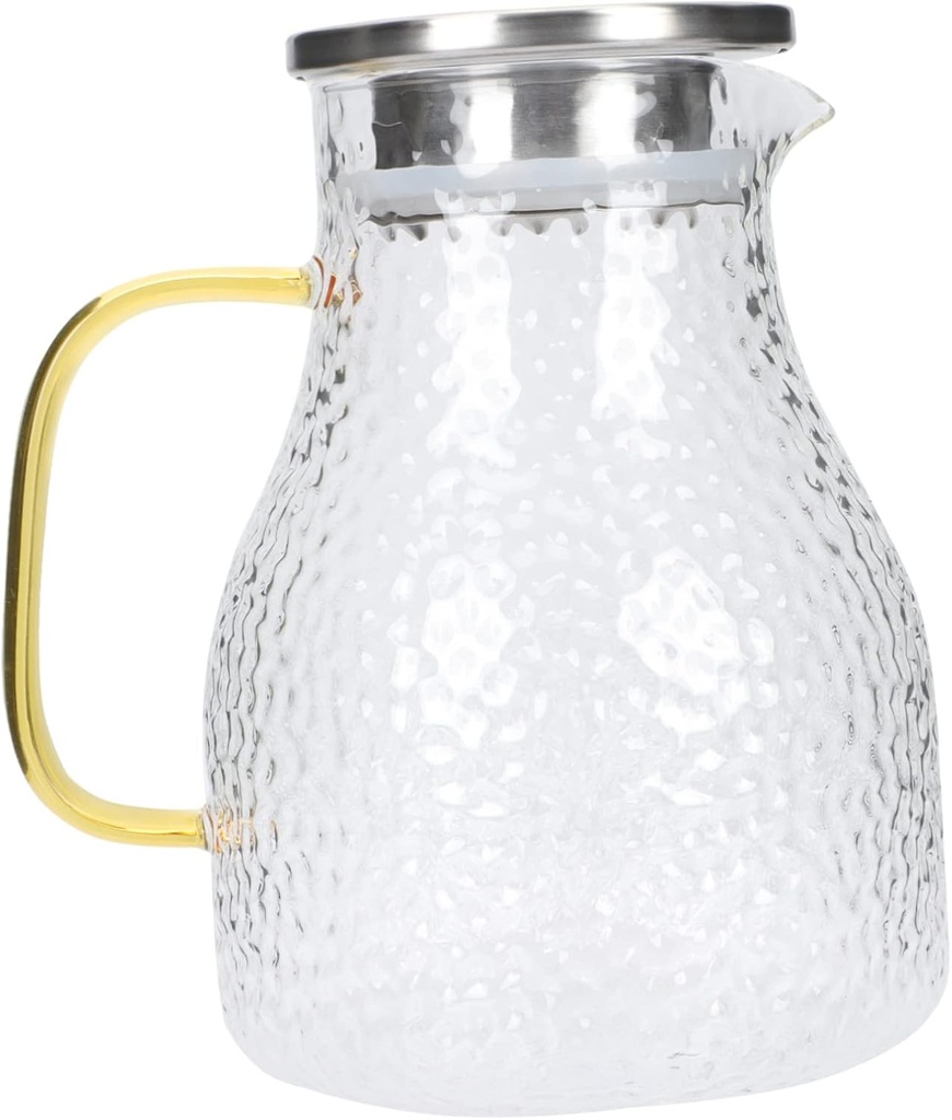 [BRSREEA2C56BY23J] Large Capacity Water Kettle Transparent Glass Pitcher for Iced Tea Juice and Beverages Lightweight Design for Home Kitchen Bar and Events
