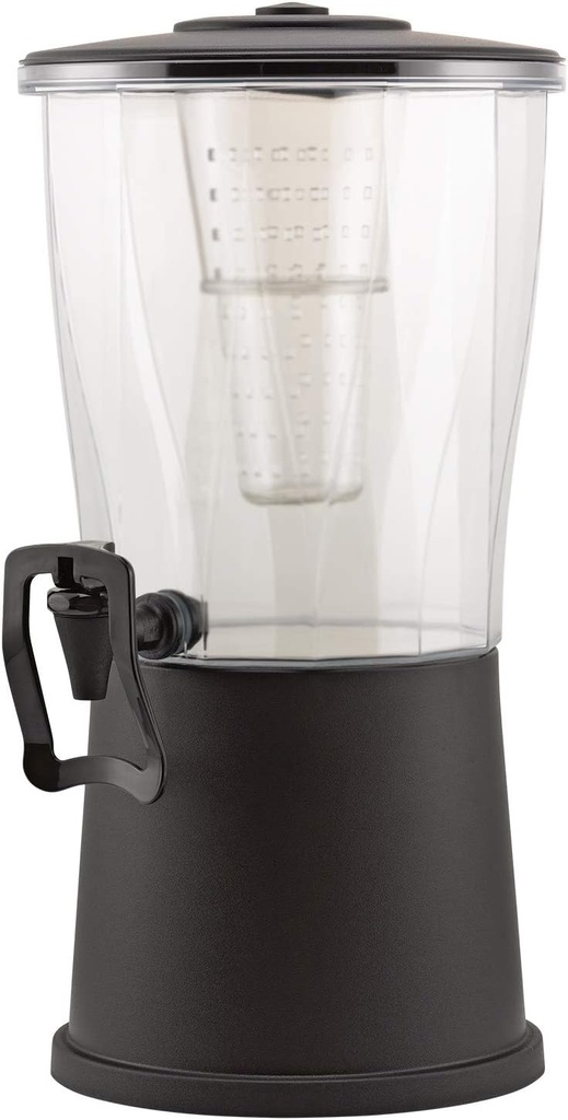 Service Ideas CBDRP3BLHF Beverage Dispenser with hands free spigot, Round, Plastic, 3 gal, Black