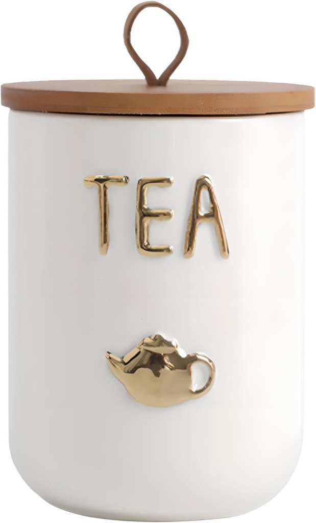 Ceramics Tea Canisters with Airtight Seal Lid, Simple Style Loose Leaf Tea Storage Containers for Kitchen Countertop, White Tea Jars (27.05oz/800ml)