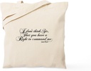CafePress Jane Eyre No Right To Command Me Tote Bag Reusable Natural Beige Canvas Shopping Bag