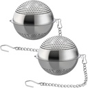2 Pack Food Grade 304 Stainless Steel Mesh Tea Ball 2.1 Inch Tea Infuser Strainer Filter Diffuser for Loose Tea