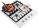 4 Stoves Built-in Gas Hob LPG/NG Stainless Steel Kitchen Gas Cooktop Stove 23", For Use In Homes, Hotels And Restaurants