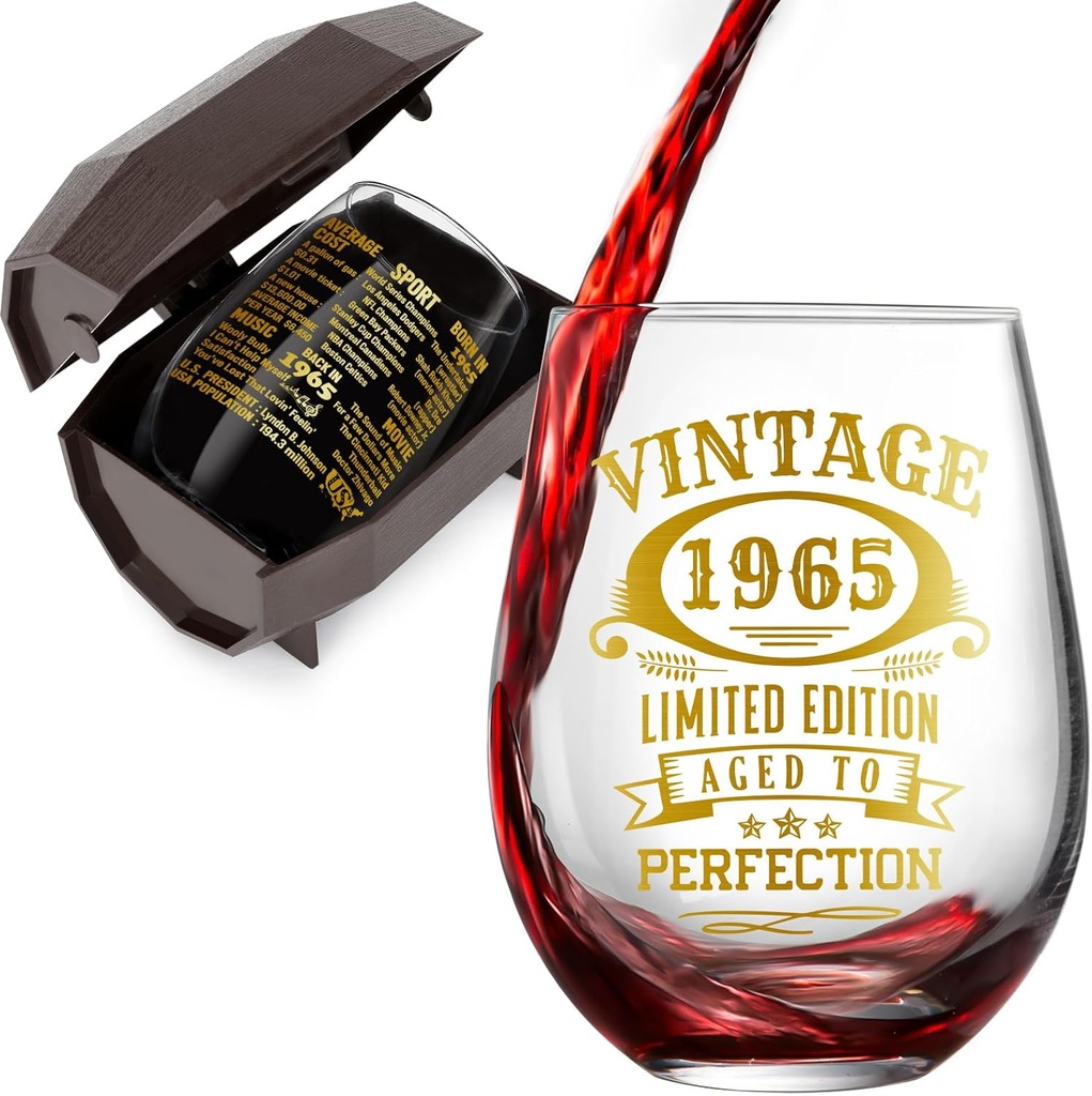 70th Birthday Gifts For Women Vintage 1955 Wine Glass for Wine Lover 70 Year Old Birthday Party Supplies Decorations For Her Funny 70 Bday Birthday Gifts Idea For Women, Mom, Grandma- Turning 70
