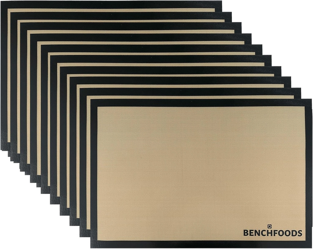 Silicone Solid Mats for Dehydrators 8" x 12" | Additional Dehydrator Non-Stick Solid Mats | Versatile Use for Liquid Items & Fruit Roll-Ups | Dishwasher Safe | 10 Count