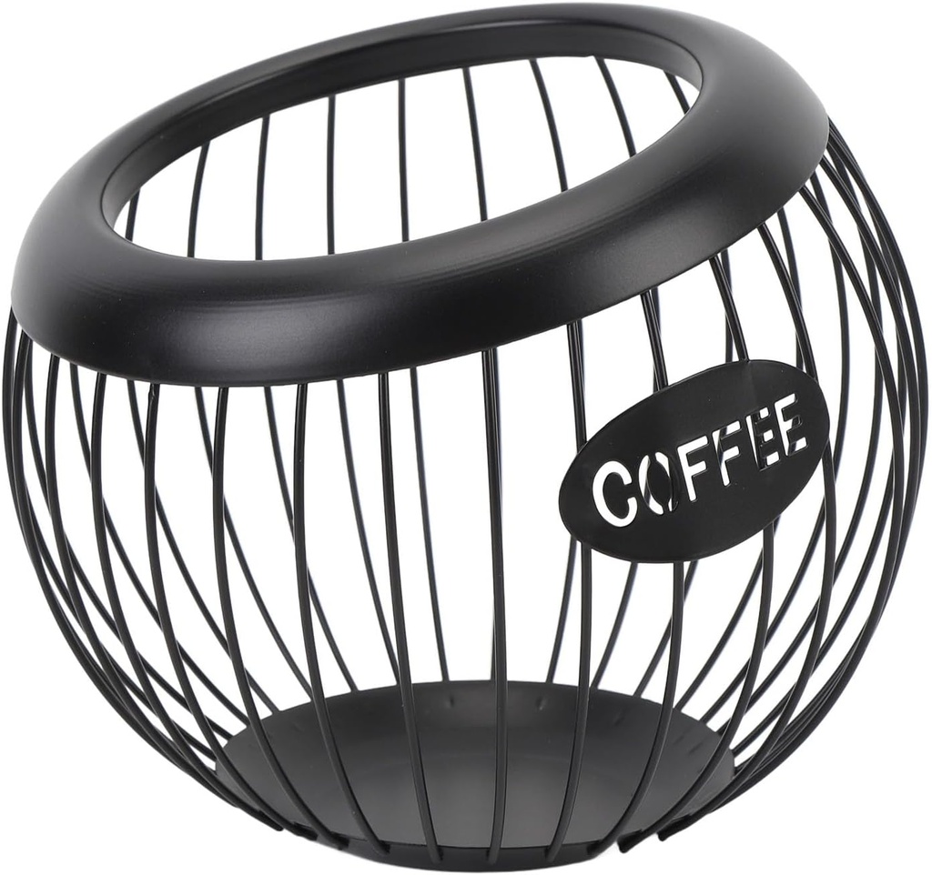Coffee Pod Holder, Coffee Bar Accessories Decor,Large Capacity K cup Organizer, Coffee Station Organizer,Metal Coffee Pods Storage (Black)
