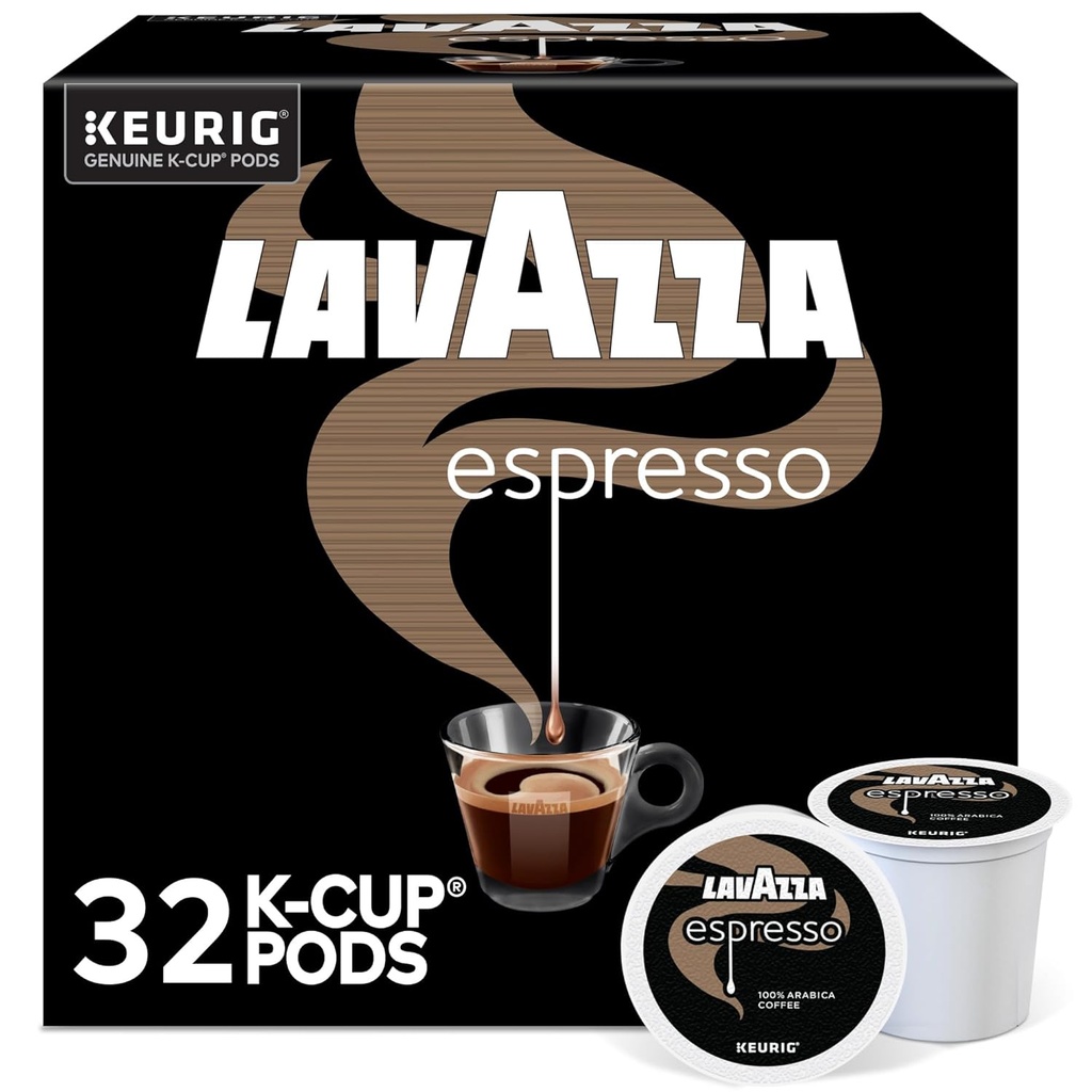 Lavazza Espresso, Single-Serve Keurig K-Cup Pods, Medium Roast Coffee, 32-Count Box