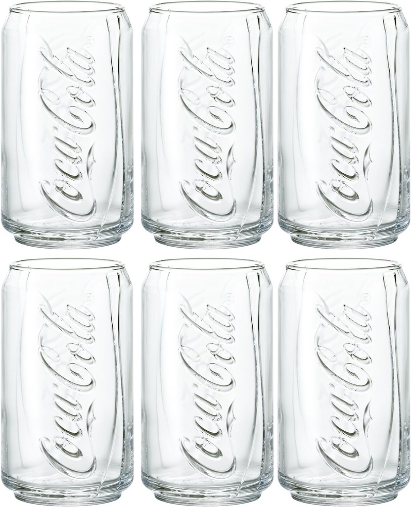 ADERIA B5468 Coca-Cola Cangata Glass, 12.0 fl oz (355 ml), Set of 6, Made in Japan, Highball Cup, Wedding, Celebration, Beer, Stylish, Gift, Glass, Sake, Birthday, Women, Tumbler, Men's, Retirement,