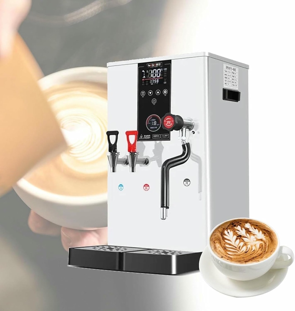 Automatic Milk Frother, Electric Commercial Coffee Frothing Machine Steam Stainless Steel Milk Machine for Coffee, Milk, Tea