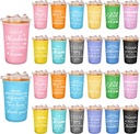 24 Pcs Christmas Employee Appreciation Gifts Bulk Iced Coffee Sleeve Bulk for Iced & Hot Drinks Cold Beverage Cooler Thank You Present for Staff Coworker Xmas Party Favor(Light Color)