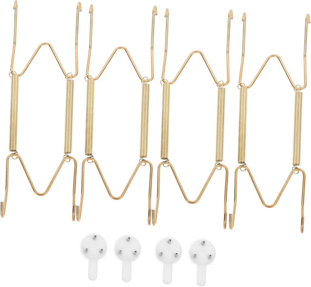 Luxshiny Metal Spring Hooks Wall Plate Hangers 8 Inches Decorative Plate Holder for Home/Office