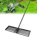 Lawn Leveling Rake Heavy Duty Stainless Steel Landscaping Tool, 34" X 9.4" Yard Leveling Rake with Sturdy Wire Rope Ideal for Backyard, Garden, Golf Course, Farm, Pasture